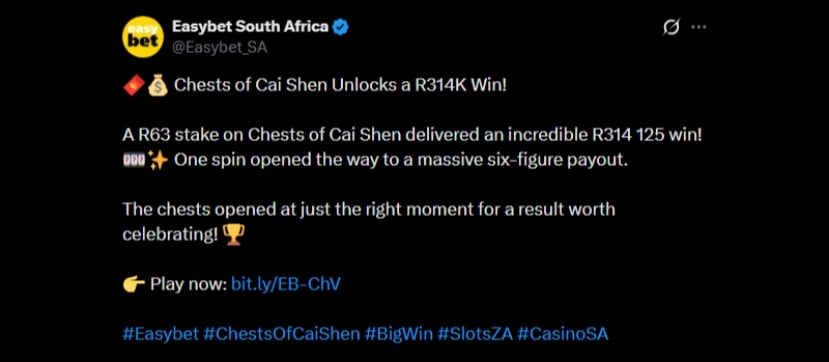 Twitter 314K Easybet Slot Win Twitter 314K Easybet Slot Win