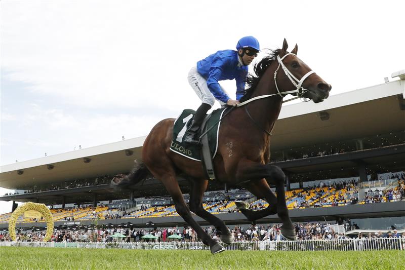 SYDNEY, AUSTRALIA - SEPTEMBER 27: Adam Hyeronimus  riding Beiwacht win Race 8 Yulong Golden Rose during Sydney Racing at Rosehill Gardens on September 27, 2025 in Sydney, Australia. (Photo by Jeremy Ng/Getty Images)