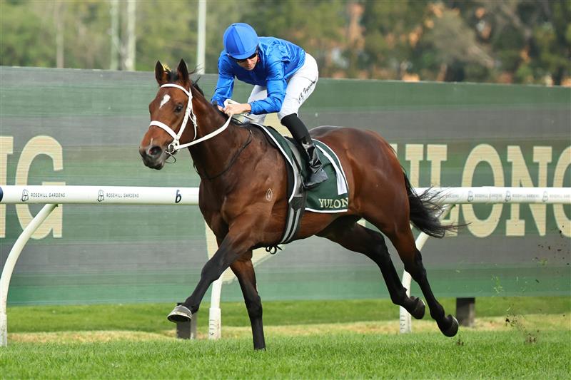 SYDNEY, AUSTRALIA - SEPTEMBER 27: Adam Hyeronimus  riding Beiwacht win Race 8 Yulong Golden Rose during Sydney Racing at Rosehill Gardens on September 27, 2025 in Sydney, Australia. (Photo by Jeremy Ng/Getty Images)