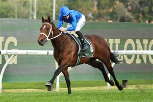 SYDNEY, AUSTRALIA - SEPTEMBER 27: Adam Hyeronimus  riding Beiwacht win Race 8 Yulong Golden Rose during Sydney Racing at Rosehill Gardens on September 27, 2025 in Sydney, Australia. (Photo by Jeremy Ng/Getty Images)
