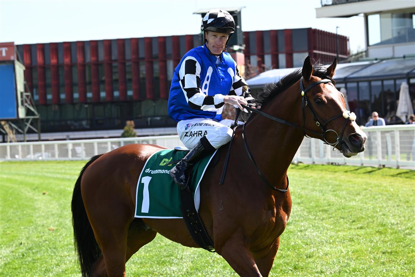 MELBOURNE, AUSTRALIA - SEPTEMBER 27: Mark Zahra riding Royal Supremacy after winning race 3, the Drummond Golf Jra Cup during Melbourne Racing at Caulfield Racecourse on September 27, 2026 in Melbourne, Australia. (Photo by Vince Caligiuri/Getty Images)