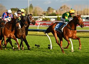 MELBOURNE, AUSTRALIA - SEPTEMBER 27: Jamie Mott riding Regal Zeus winning race 9, the Sportsbet Testa Rossa Stakes during Melbourne Racing at Caulfield Racecourse on September 27, 2026 in Melbourne, Australia. (Photo by Vince Caligiuri/Getty Images)