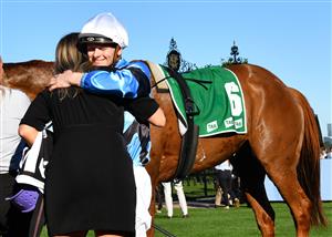 MELBOURNE, AUSTRALIA - OCTOBER 01: Ethan Brown after riding Smokin' Romans to victory in the 2022 Turnbull Stakes. (Getty)