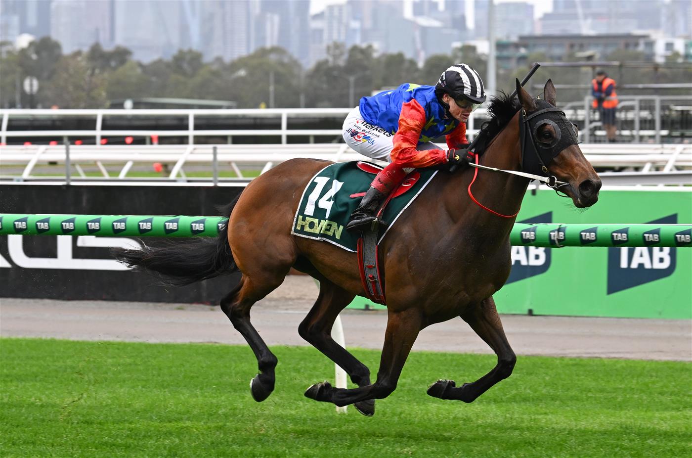 MELBOURNE, AUSTRALIA - OCTOBER 03: Craig Williams riding Miss Waititi winning race 3, the Howden Super Impose Stakes during Turnbull Stakes Day at Flemington Racecourse on October 03, 2026 in Melbourne, Australia. (Photo by Vince Caligiuri/Getty Images)