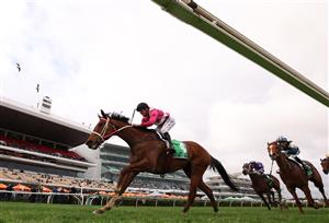 MELBOURNE, AUSTRALIA - OCTOBER 03: William Pike rides #4 Cosmic Crusader to win race 8, the Tab Turnbull Stakes during Turnbull Stakes Day at Flemington Racecourse on October 03, 2026 in Melbourne, Australia. (Photo by Robert Cianflone/Getty Images)