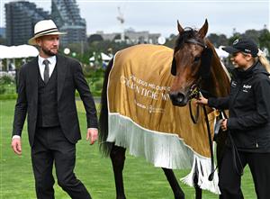 MELBOURNE, AUSTRALIA - OCTOBER 03:Trainer Ciaron Maher is seen after Mr Monaco won race 7, the The Lexus Bart Cummings during Turnbull Stakes Day at Flemington Racecourse on October 03, 2026 in Melbourne, Australia. (Photo by Vince Caligiuri/Getty Images)
