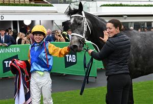 MELBOURNE, AUSTRALIA - OCTOBER 03: Craig Williams after riding Hankee Alpha to win race 2, the Tab One Pool during Turnbull Stakes Day at Flemington Racecourse on October 03, 2026 in Melbourne, Australia. (Photo by Vince Caligiuri/Getty Images)