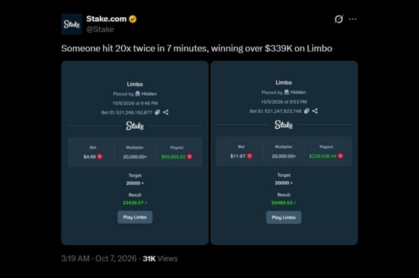 Twitter 339K Stake Limbo Win Twitter 339K Stake Limbo Win