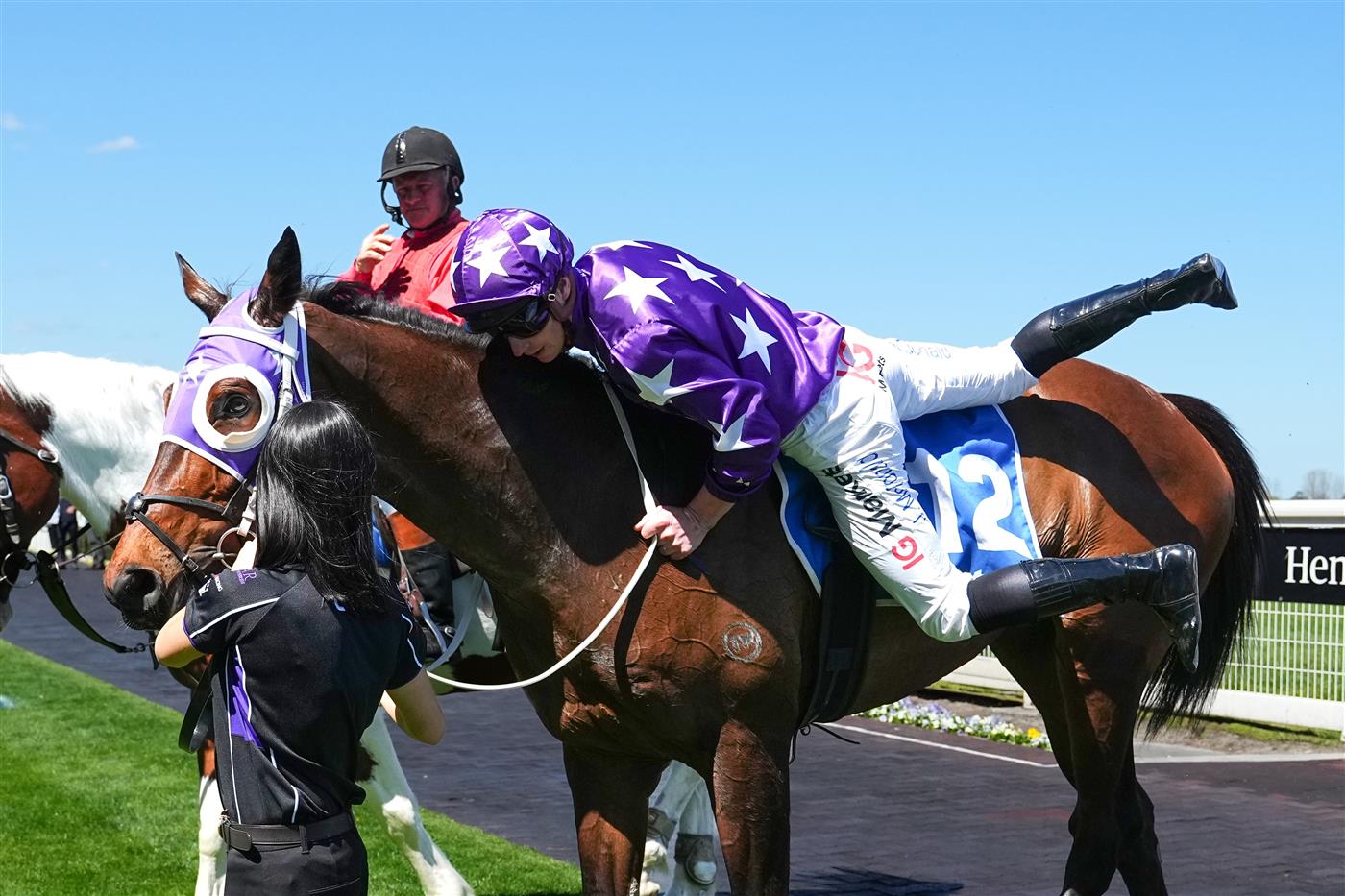 MELBOURNE, AUSTRALIA - OCTOBER 10: James McDonald after riding Pinhole to win race 4, the Sportsbet Herbert Power Stakes during Melbourne Racing at Caulfield Racecourse on October 10, 2026 in Melbourne, Australia. (Photo by Vince Caligiuri/Getty Images)