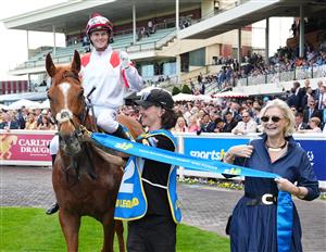 MELBOURNE, AUSTRALIA - OCTOBER 10: Ethan Brown riding  Land Legend after winning race 7, the Sportsbet Might And Power during Melbourne Racing at Caulfield Racecourse on October 10, 2026 in Melbourne, Australia. (Photo by Vince Caligiuri/Getty Images)