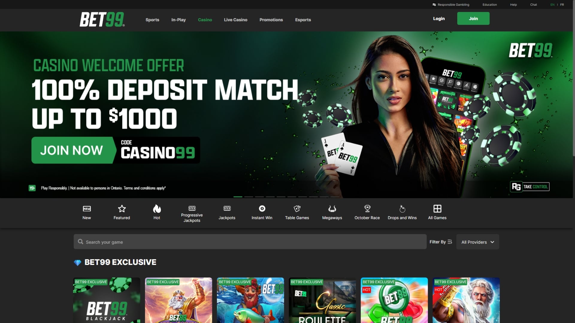 Bet99 Casino Screenshot Bet99 Casino Screenshot