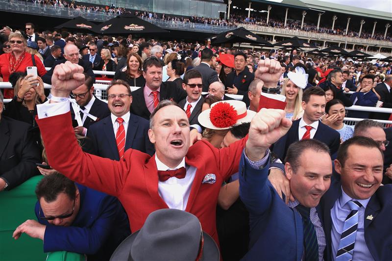 SYDNEY, AUSTRALIA - OCTOBER 14:  Connections of Redzel celebrate winning the Everest during The Everest Day at Royal Randwick Racecourse on October 14, 2017 in Sydney, Australia.  (Photo by Mark Evans/Getty Images)