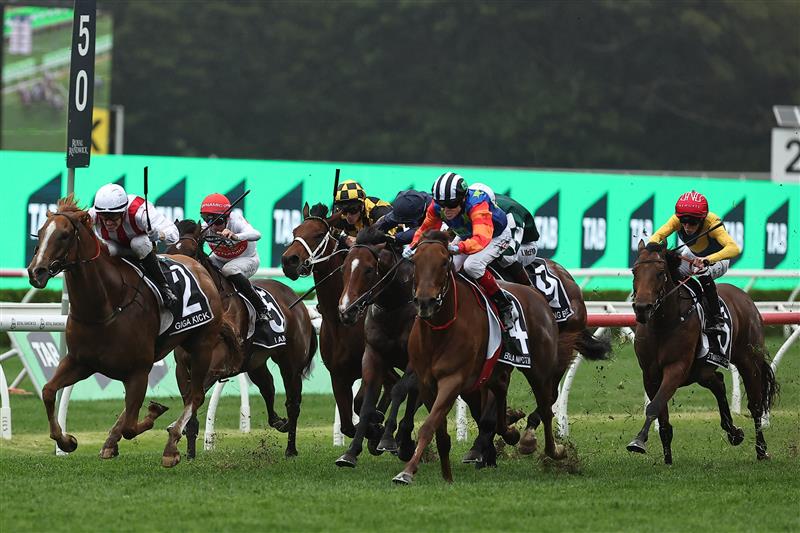 SYDNEY, AUSTRALIA - OCTOBER 19: Craig Williams riding Bella Nipotina wins Race 7 The TAB Everest during Sydney Racing - The Everest Day at Royal Randwick Racecourse on October 19, 2024 in Sydney, Australia. (Photo by Jeremy Ng/Getty Images)