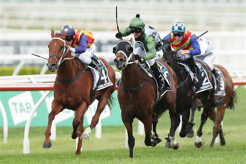 SYDNEY, AUSTRALIA - OCTOBER 19: Glen Boss riding Yes Yes Yes wins race 7 The TAB Everest during The Everest at Royal Randwick Racecourse on October 19, 2019 in Sydney, Australia. (Photo by Mark Metcalfe/Getty Images)
