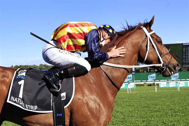 SYDNEY, AUSTRALIA - OCTOBER 16: James McDonald returns to scale after winning the Everest on Nature Strip during Sydney Racing at Royal Randwick Racecourse on October 16, 2021 in Sydney, Australia. (Photo by Mark Evans/Getty Images)