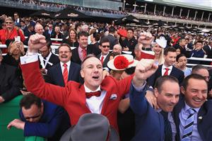 SYDNEY, AUSTRALIA - OCTOBER 14:  Connections of Redzel celebrate winning the Everest during The Everest Day at Royal Randwick Racecourse on October 14, 2017 in Sydney, Australia.  (Photo by Mark Evans/Getty Images)