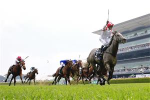 SYDNEY, AUSTRALIA - OCTOBER 17: Kerrin McEvoy on Classique Legend wins race 7 the TAB Everest during Sydney Racing at Royal Randwick Racecourse on October 17, 2020 in Sydney, Australia. (Photo by Mark Evans/Getty Images)