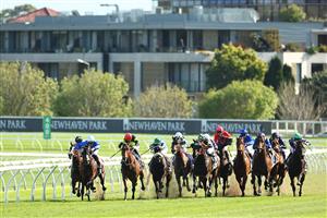 SYDNEY, AUSTRALIA - OCTOBER 14: Sam Clipperton riding Think About It  wins Race 7 The TAB Everest during Sydney Racing - TAB Everest Day at Royal Randwick Racecourse on October 14, 2023 in Sydney, Australia. (Photo by Jeremy Ng/Getty Images)