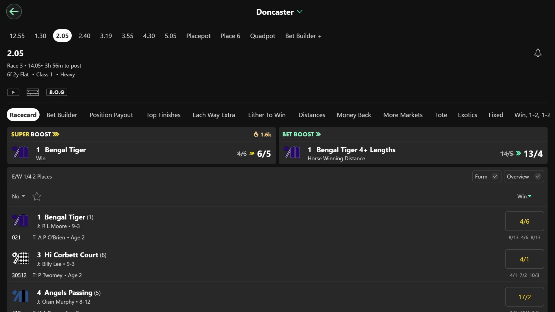 Bengal Tiger Doncaster Stakes Super Boost Bengal Tiger Doncaster Stakes Super Boost