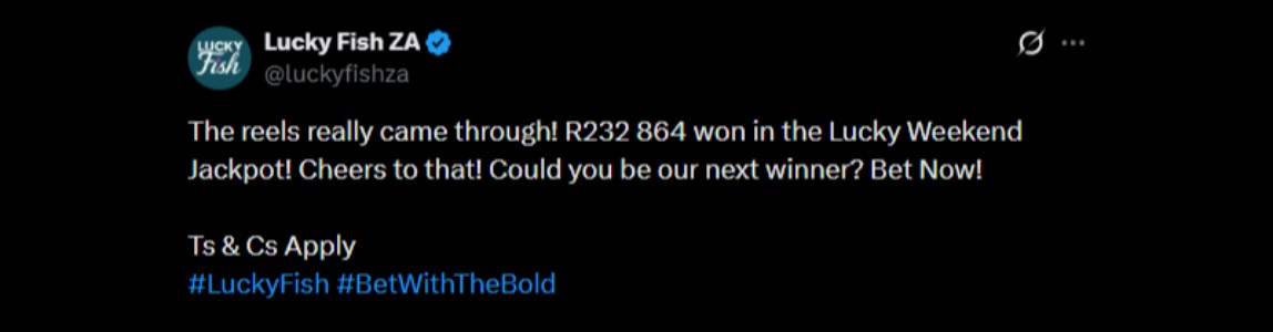 Twitter 232K Lucky Fish Jackpot
