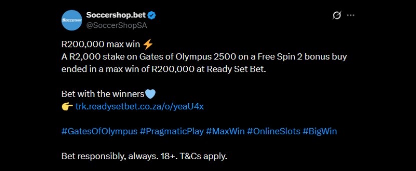 Twitter 200K SoccerShopBet Max Win