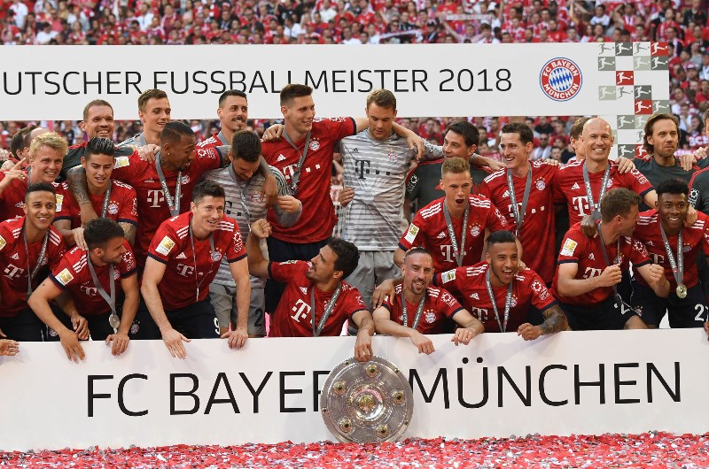 Image result for bayern winning bundesliga 2018/19