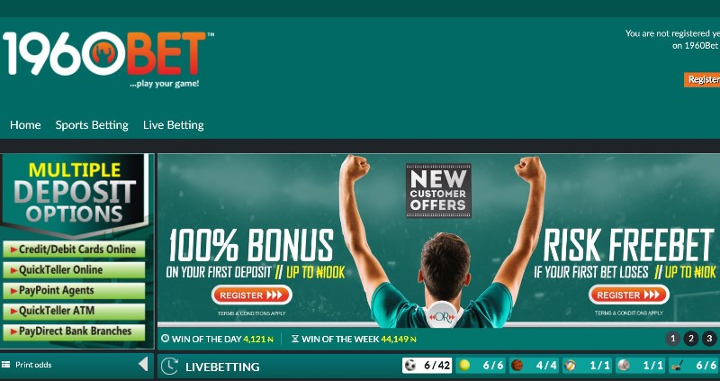 Use the 1960Bet promo code when you open a new account.