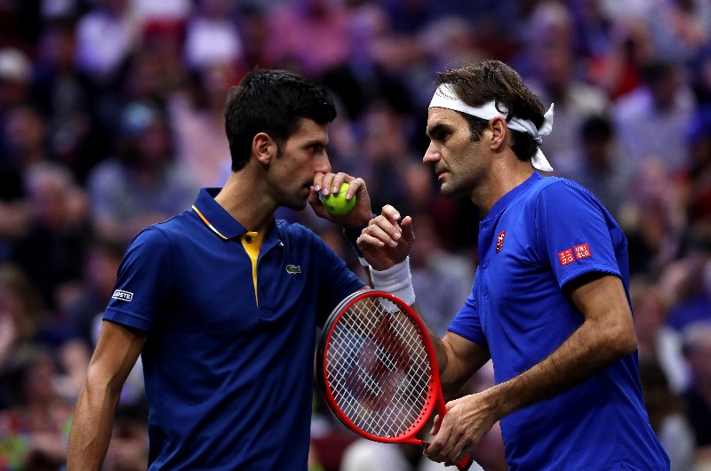 Novak Djokovic and Roger Federer