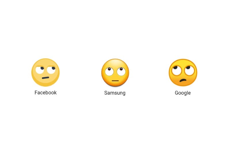 Different eye roll emojis