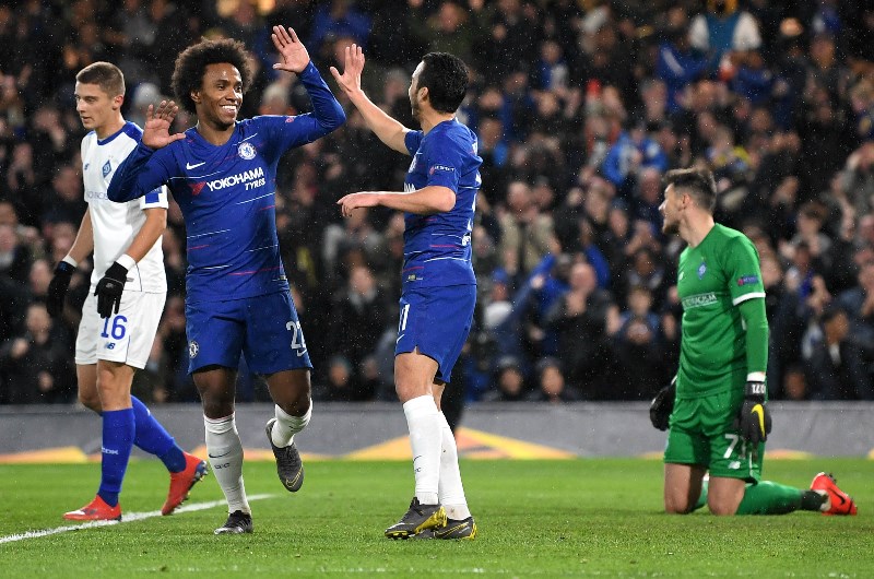 Eden Hazard, Pedro and Willian,