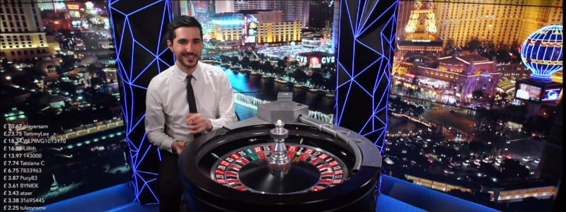 Double ball roulette table with male dealer