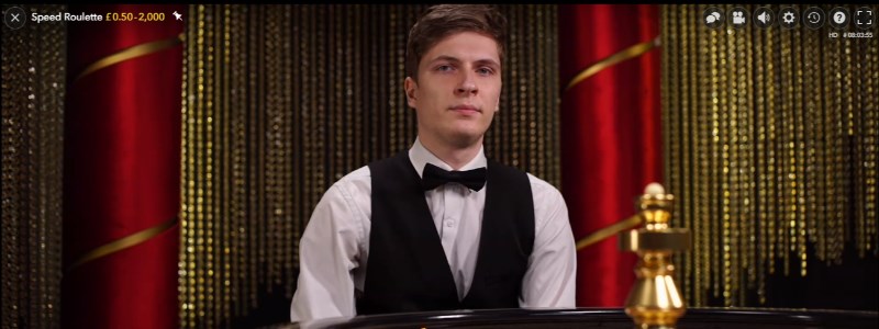 Male dealer at speed roulette games