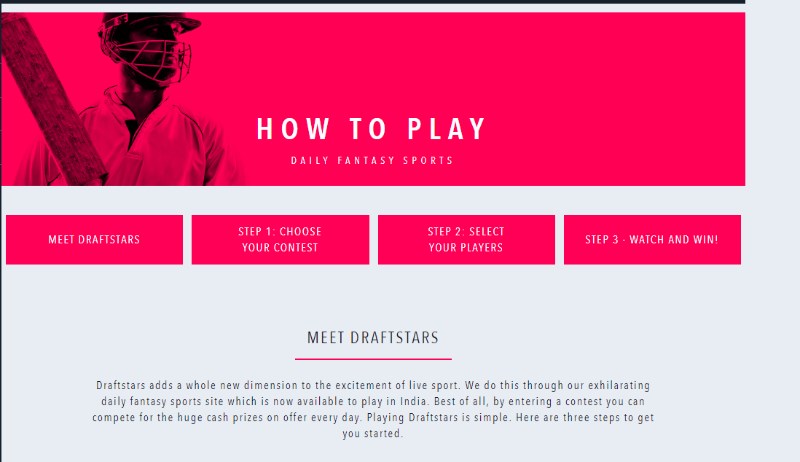 Draftstars India How to Section