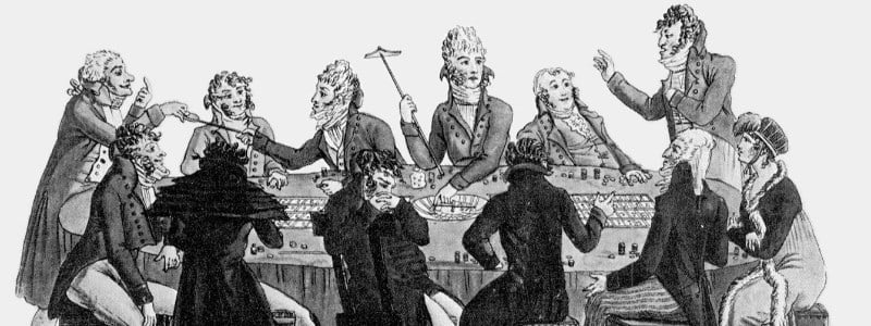 Roulette history image of early roulette game Roulette history image of early roulette game