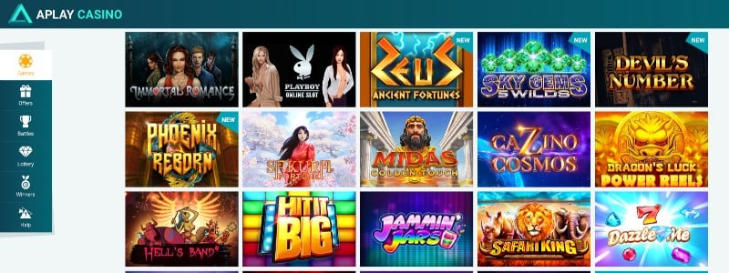 Aplay Casino Homepage