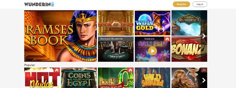 Wunderino Casino Homepage Wunderino Casino Homepage