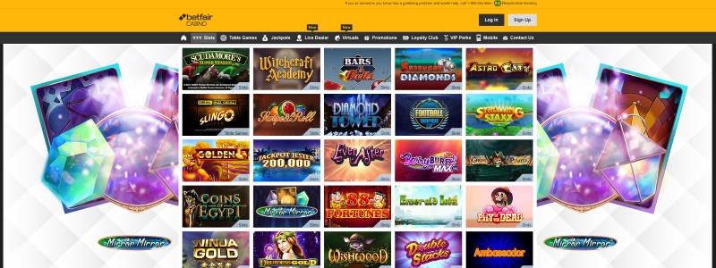 Betfair Casino NJ Homepage