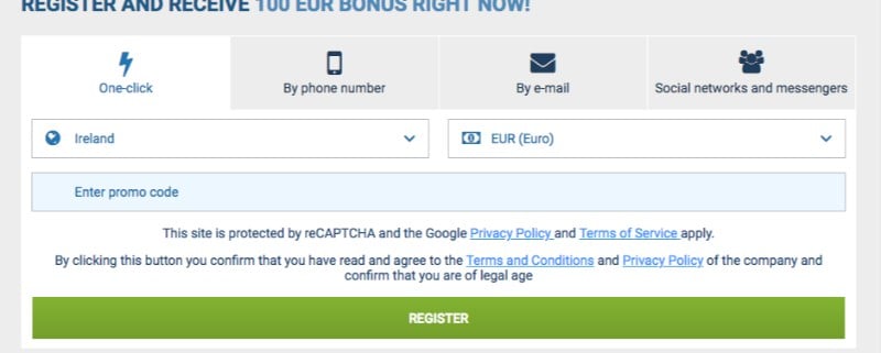 1xbet one click