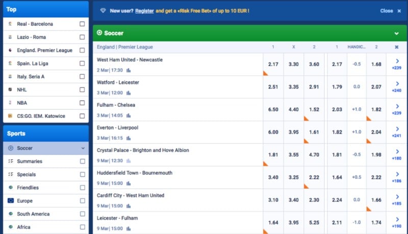 Favbet Football Betting