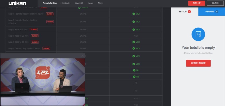 Unikrn Website Unikrn Website