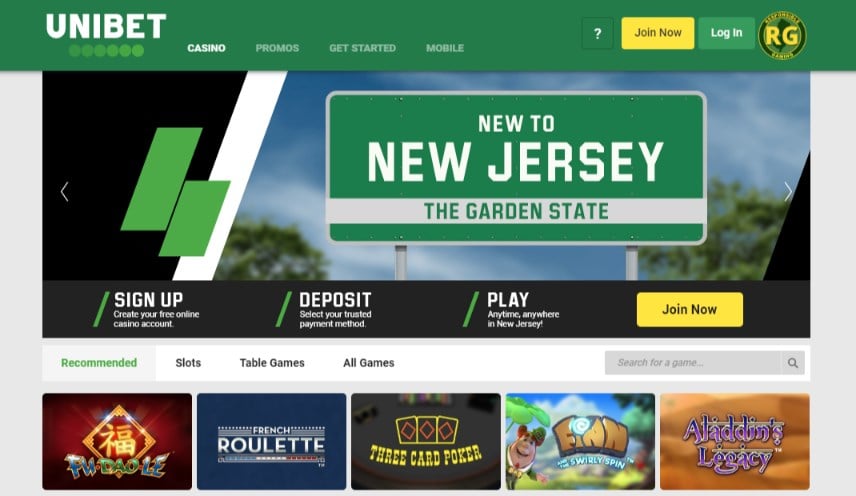 Unibet NJ Casino Home