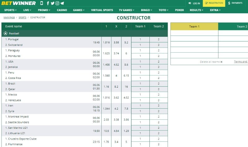 Betwinner Bet Constructor Betwinner Bet Constructor