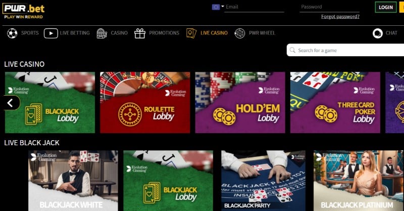 PWR.bet live casino PWR.bet live casino