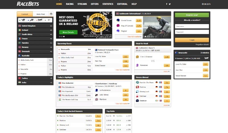 Racebets Home Page Racebets Home Page