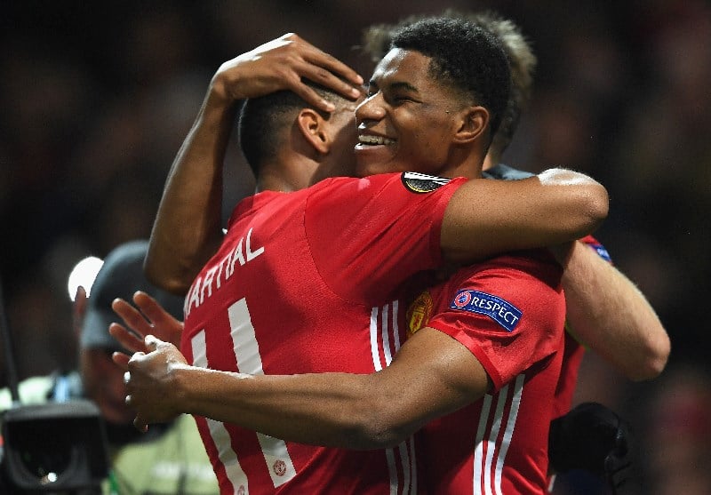 Marcus Rashford at Anthony Martial Marcus Rashford and Anthony Martial