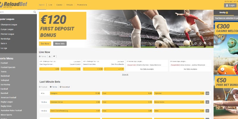 ReloadBet Home Page