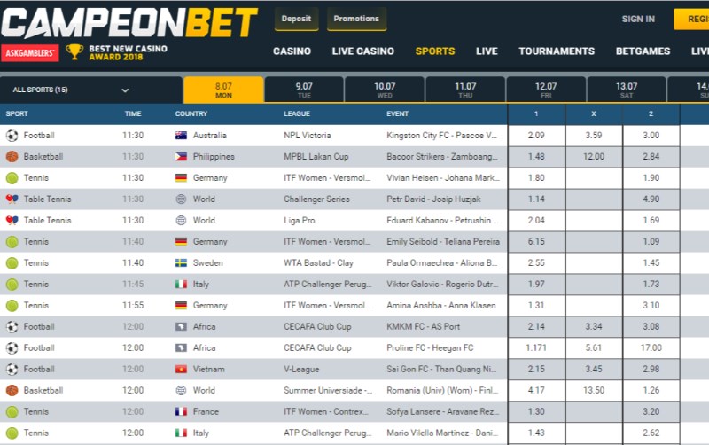 Campeonbet Live Calendar Campeonbet Live Calendar