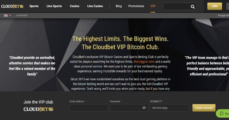 Cloudbet VIP Program Cloudbet VIP Program