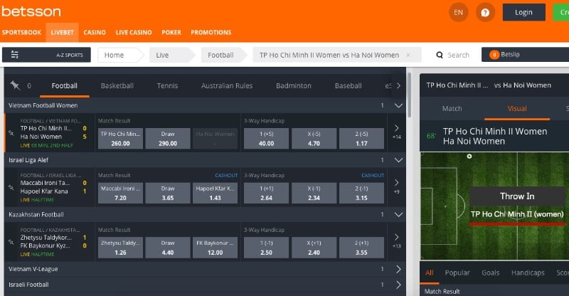 Betsson Live Betting Betsson Live Betting