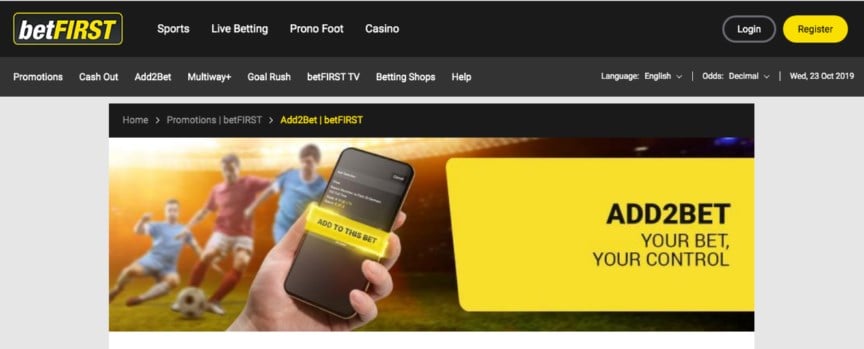 betFIRST Add 2 Bet betFIRST Add 2 Bet